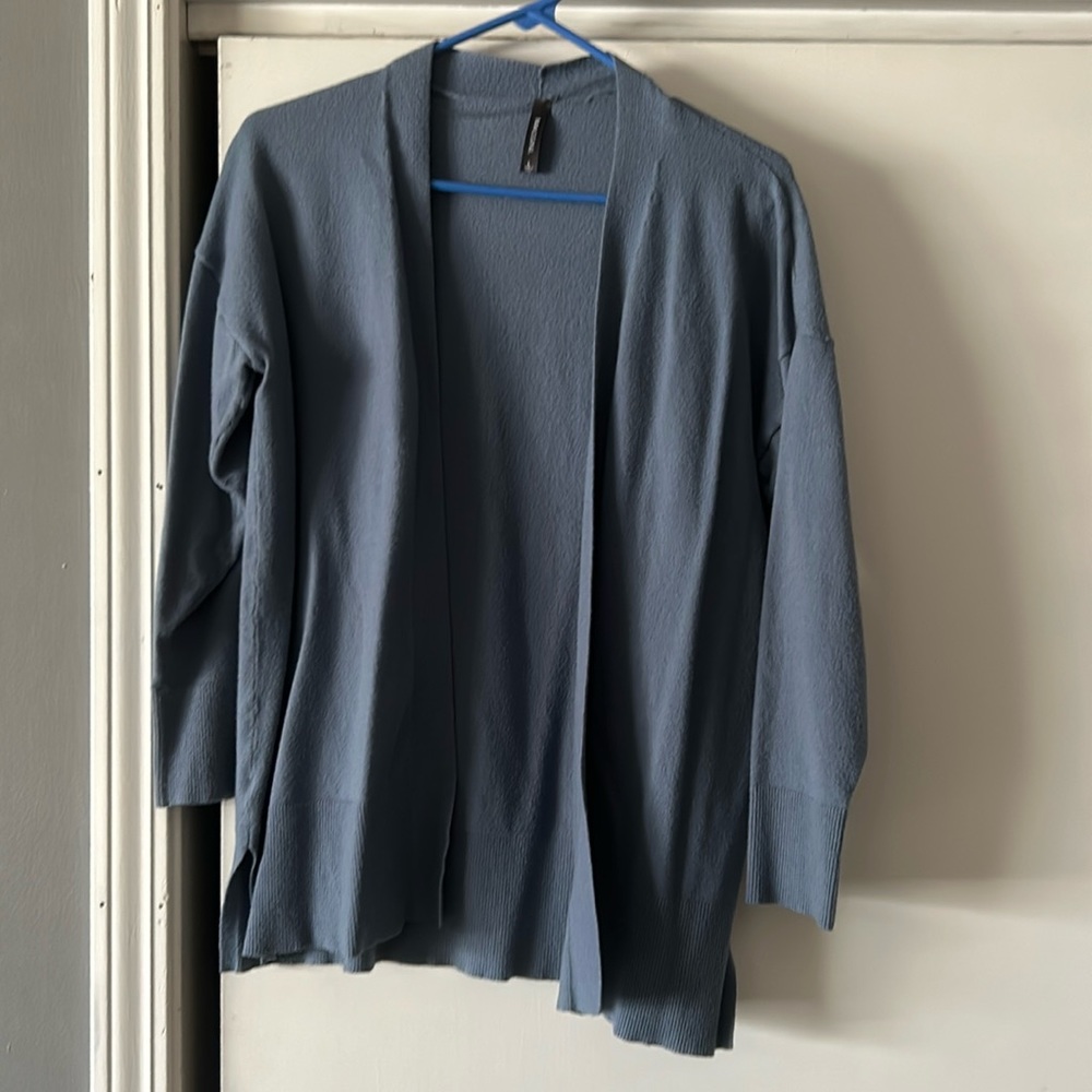 Blue cardigan sweater